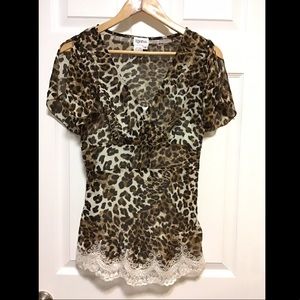Leopard cheetah print top